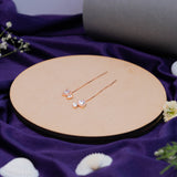 Heart Thread Earrings in Rose Gold