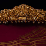 Deep Nakas Ganesha With Cz Waistbelt/Vaddanam in 24kt Gold Polish