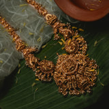 Deep Nakas Vijayalakshmi Long Necklace studded with CZ in 24kt Gold Polish