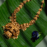 Deep Nakas Ganesha With Cz Studed Long Necklace in 24kt Gold Polish