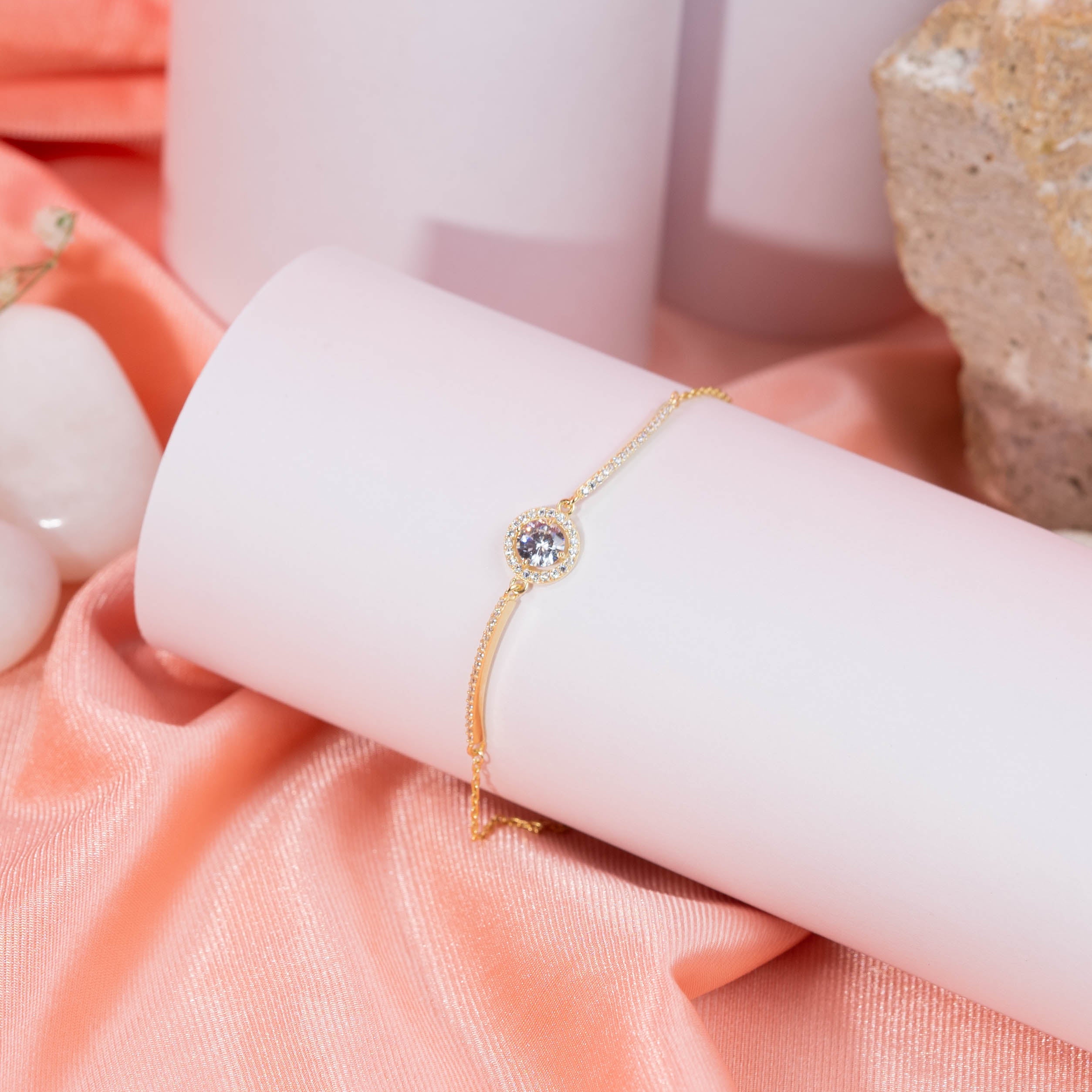 Princess Diana Solitaire Bracelet rose gold plating