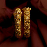 Deep Nakas Multi Colour With Peacock Kundan 24 kt Gold Plated Bangles