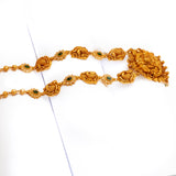 Padmavathi Necklace with Green stones in 24kt Antique Gold polish