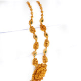 Padmavathi Necklace with Green stones in 24kt Antique Gold polish