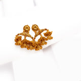 Deep Nakas 3 Layerd Droplets Flower 24kt Gold Polished Earrings