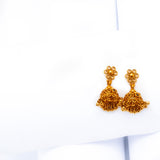 Deep Nakas Flower in 24kt Gold Plated Jhumkas