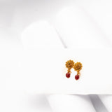 Deep Nakas Sunflower Studs in 24kt  Gold Polish