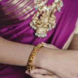 Deep Nakas Peacock 24kt Gold Plated Bangles
