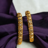 Deep Nakas with Leafs 24kt Gold Plated Bangales
