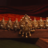 Deep Nakas With Red Kundan Choker 24kt Gold Polish