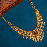 Deep Nakas Ganesha in Cz Studded Short Necklace 24kt Gold Polish