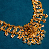 Deep Nakas Ganesha in Cz Studded Short Necklace 24kt Gold Polish