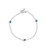 Amulet of evil eye bracelet - white gold