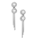 Round shape Earrings With Droplets White Gold