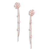 Flower Drop Earrings Set Rose Gold