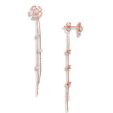 Flower Drop Earrings Set Rose Gold