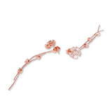 Flower Drop Earrings Set Rose Gold