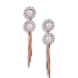 Round shape Earrings With Droplets Rose Gold