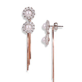 Round shape Earrings With Droplets Rose Gold