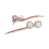 Round shape Earrings With Droplets Rose Gold