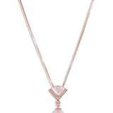 Mother of pearl with freshwater pearl pendant set rose gold