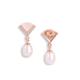 Mother of pearl with freshwater pearl pendant set rose gold