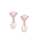 Mother of pearl with freshwater pearl pendant set rose gold