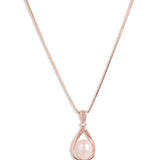 Caged pearl pendant set rose gold