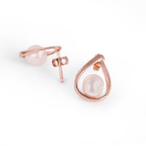 Caged pearl pendant set rose gold