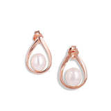 Caged pearl pendant set rose gold