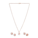Flower Pendant with set Rose gold