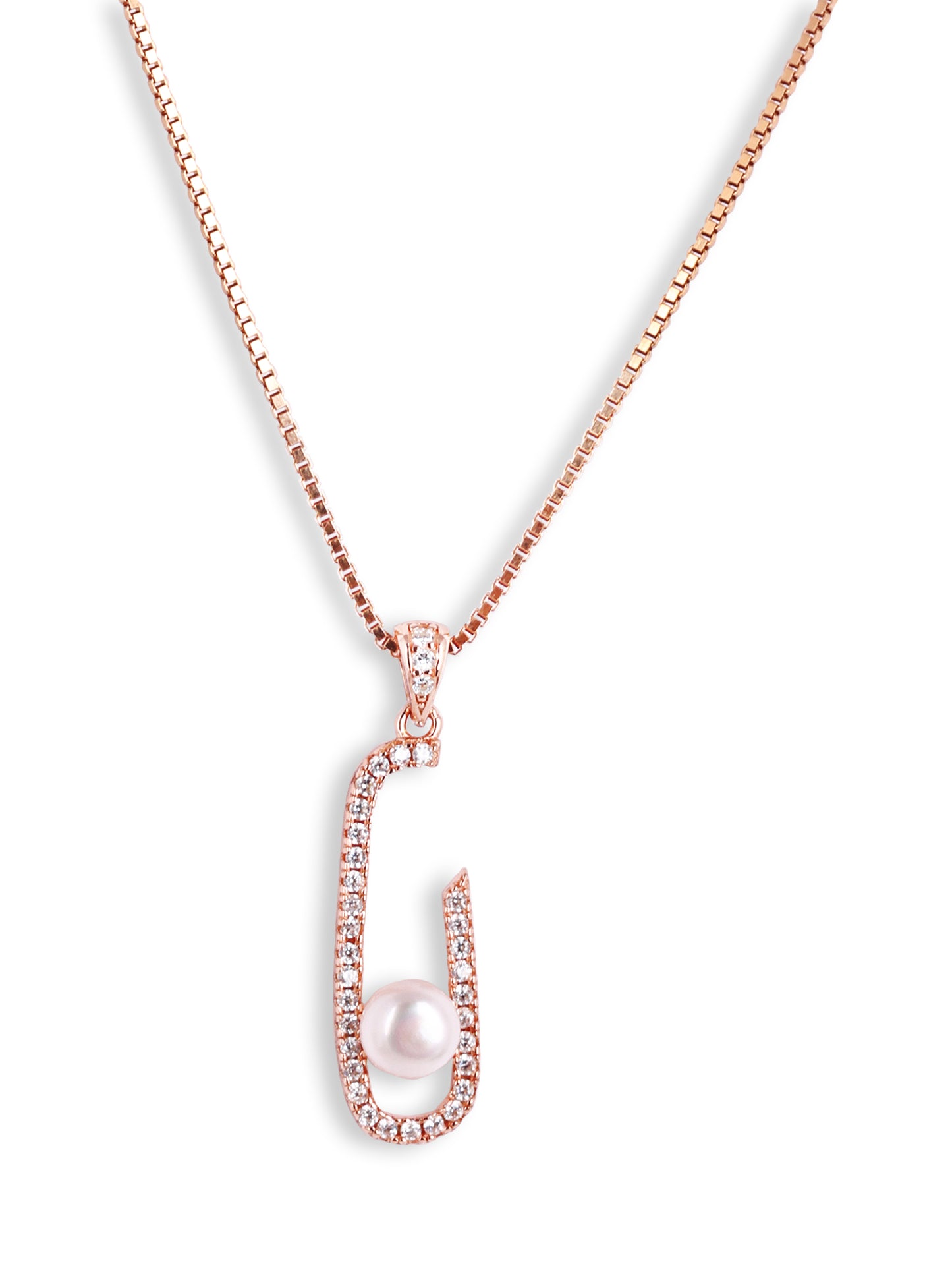 Exclusive pearl Pendant with earrings Rose Gold
