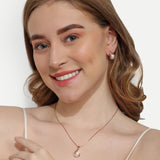 Caged pearl pendant set rose gold