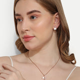 Mother of pearl Rose gold Pendant Set