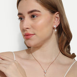 Mother of pearl with freshwater pearl pendant set rose gold