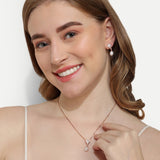 Mother of pearl with freshwater pearl pendant set rose gold