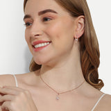 Exclusive pearl Pendant with earrings Rose Gold