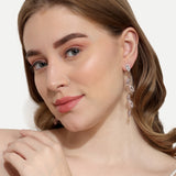 Leaf droplets Earrings Rose Gold