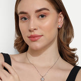 Pendant Earrings Set Sliver and Rose gold