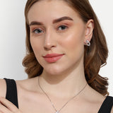 Pendant Earrings Set Sliver and Rose gold