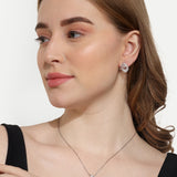 Pendant Earrings Set Sliver and Rose gold