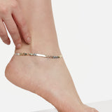 Tri-color Leg anklets rose, gold and white gold