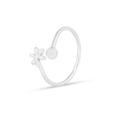 Forever shining Flower White Gold Ring