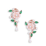 Cosmic ocean's Emerald garden MOP Earrings Set Rose Gold