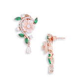 Cosmic ocean's Emerald garden MOP Earrings Set Rose Gold