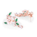 Cosmic ocean's Emerald garden MOP Earrings Set Rose Gold