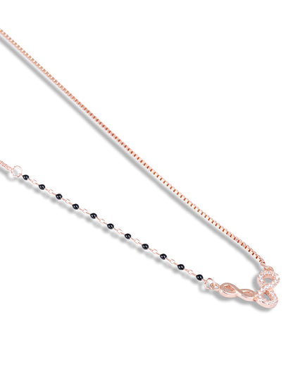 Infinity Black rose gold pendant with chain
