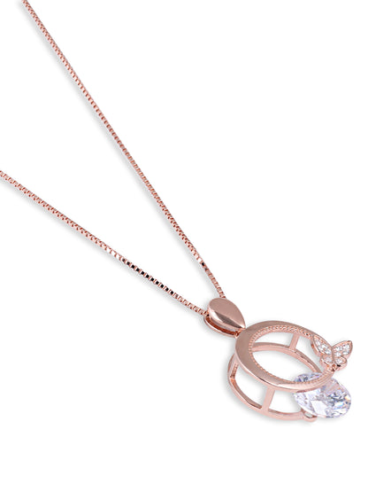 Dance All Spring Rose Gold Pendant With Chain
