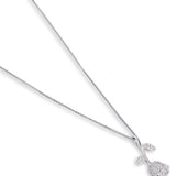 Rose Droplet Pendant with Chain White gold