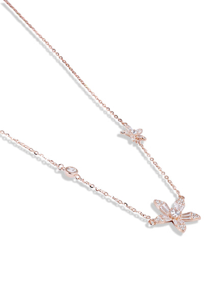sunflower rose gold pendant with chain